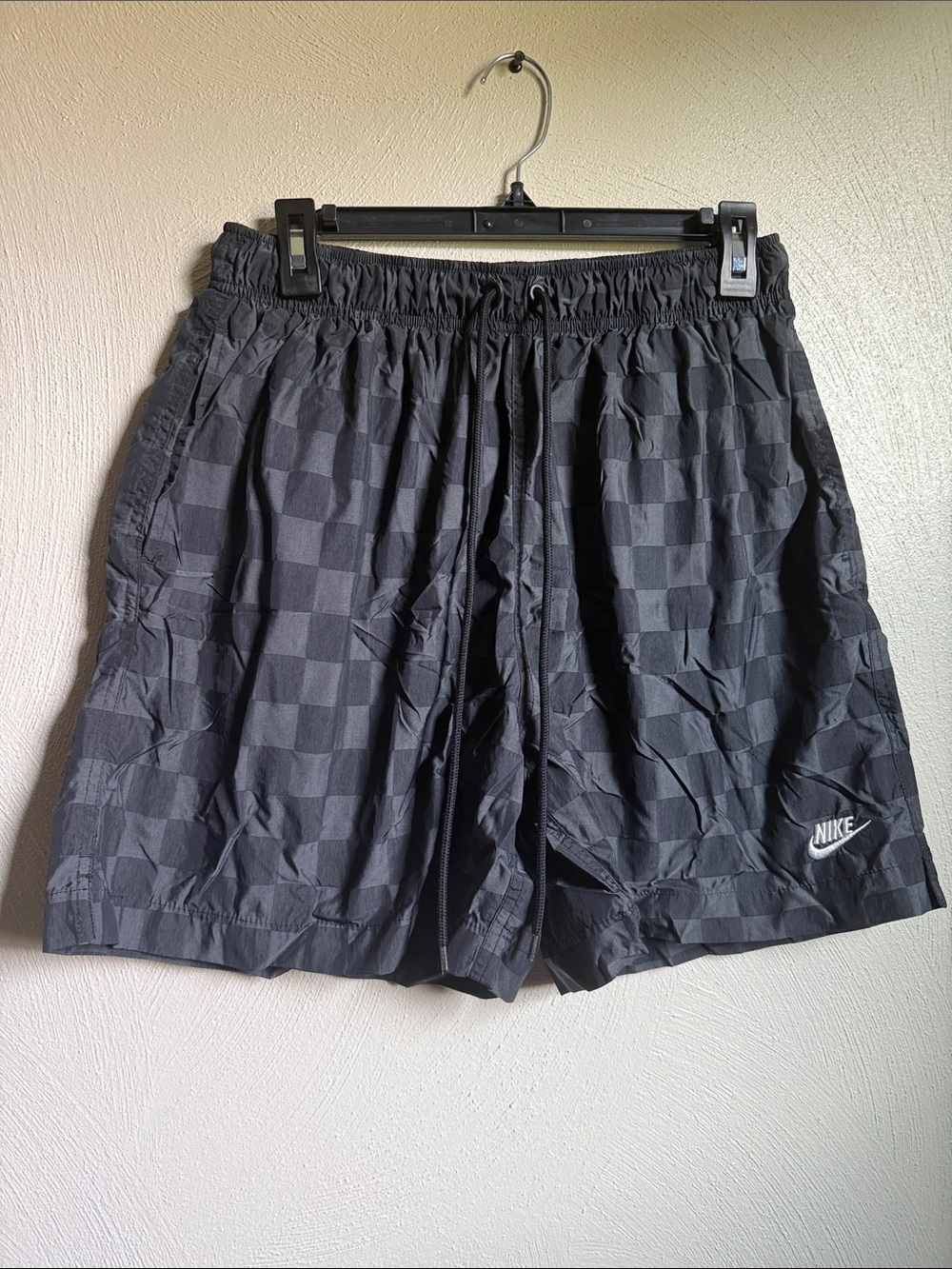 Nike Men's Black Checkered Athletic Shorts